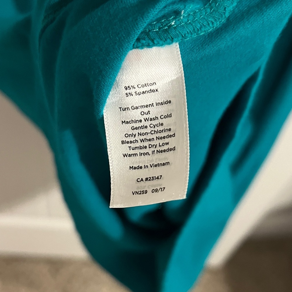 Talbots Womens Size M jade green scoop neck ruffled 3/4 sleeve shift dress - Picture 6 of 8